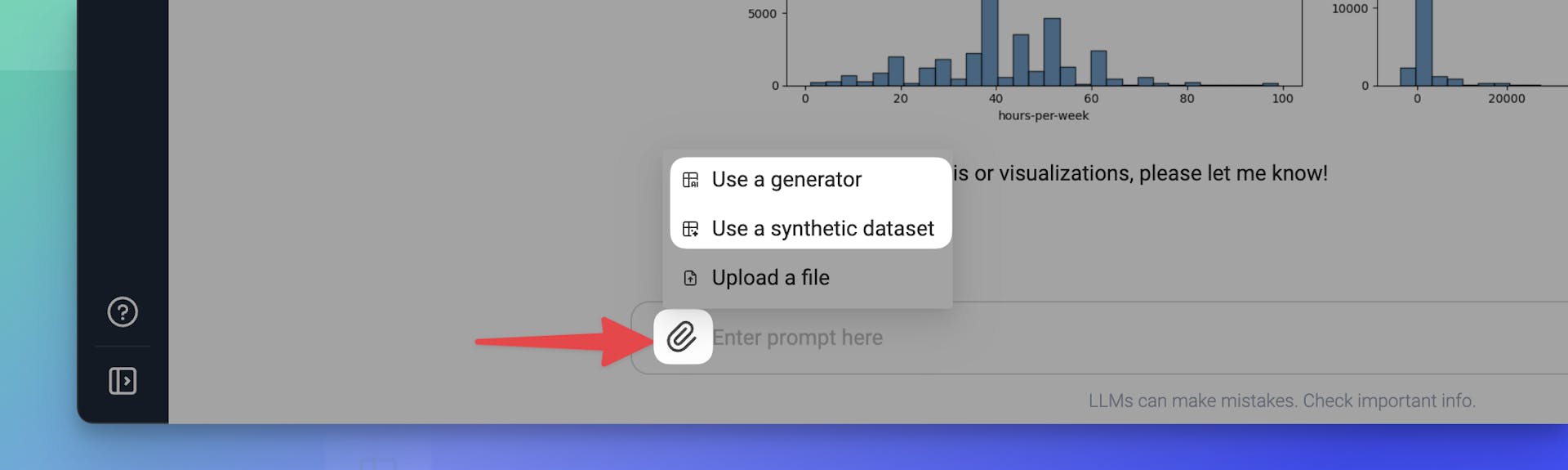 MOSTLY AI Assistant - Use a generator or a synthetic dataset