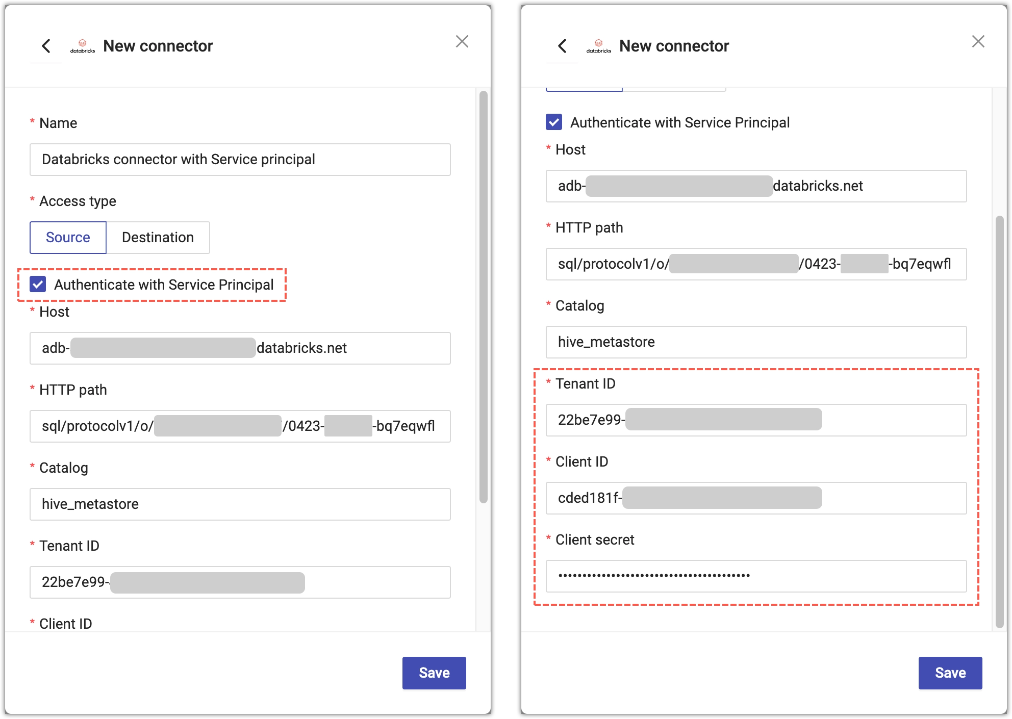 Configure Databricks connector with a Service principal