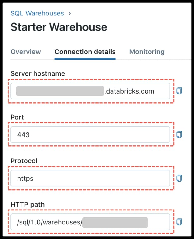 Databricks - Get connection details