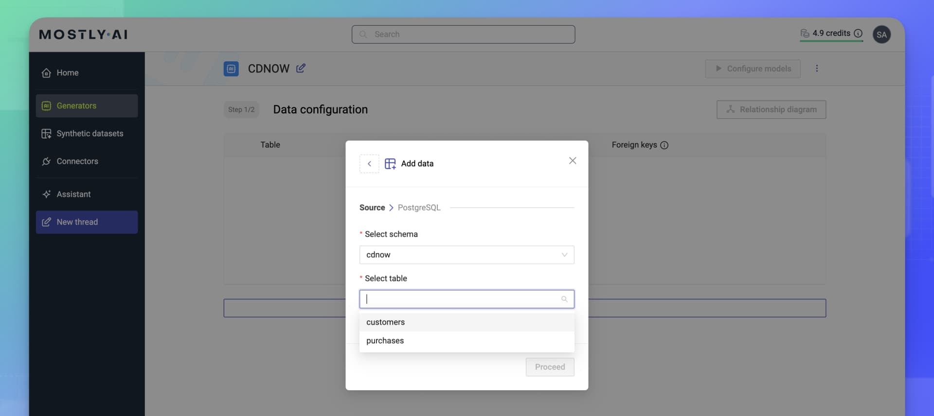 Connector as a data source - 06 - Database connector - select schema and table