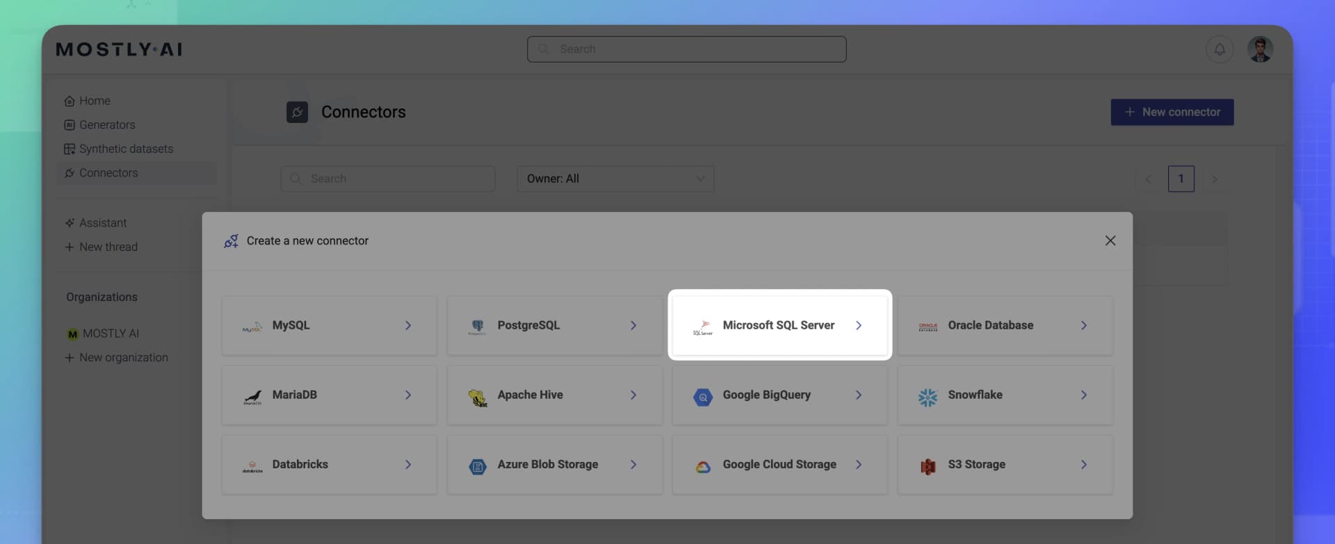 Select SQL Server connector