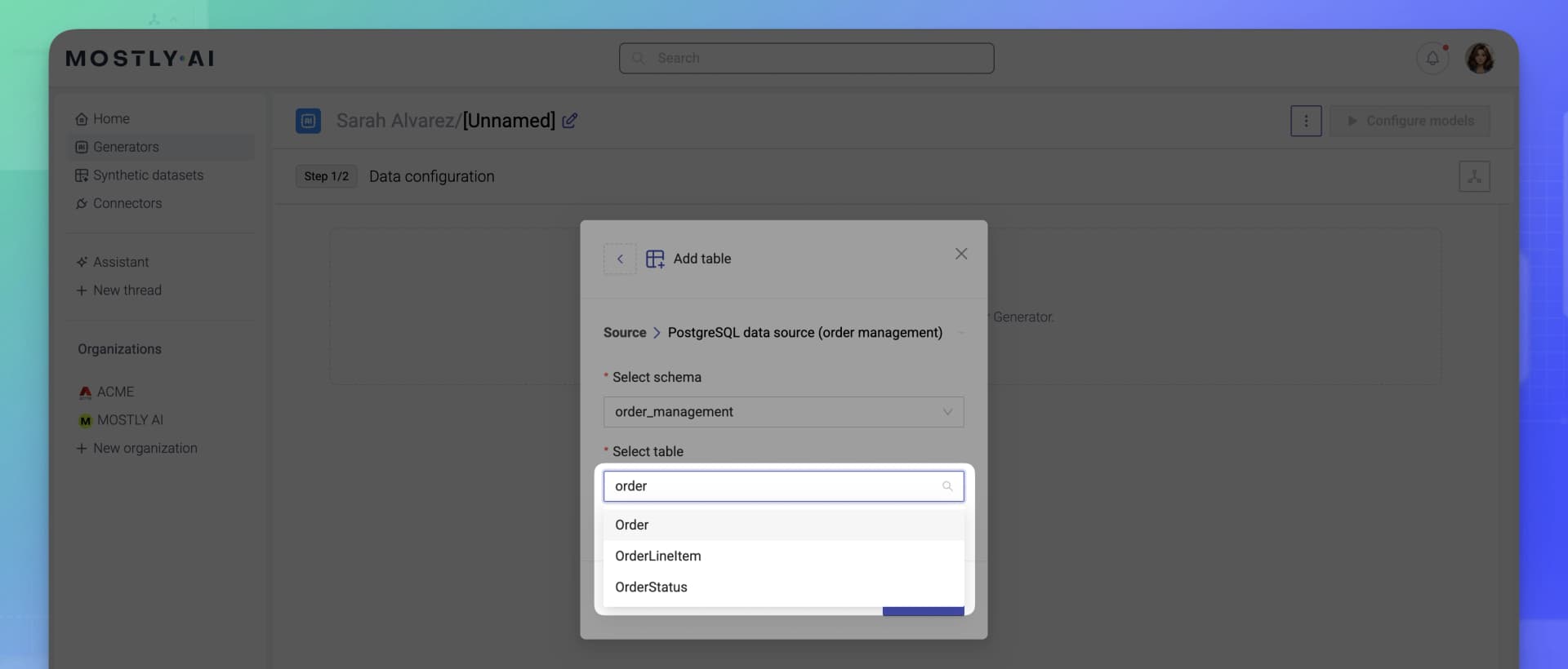 MOSTLY AI - Generators Add data - 05 - Search database schemas and tables
