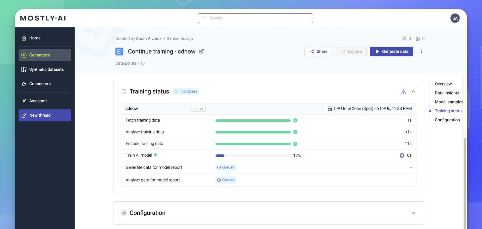 MOSTLY AI - Continue training - 05 - Result