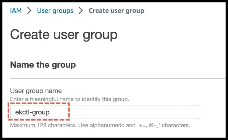 AWS IAM - Name the group