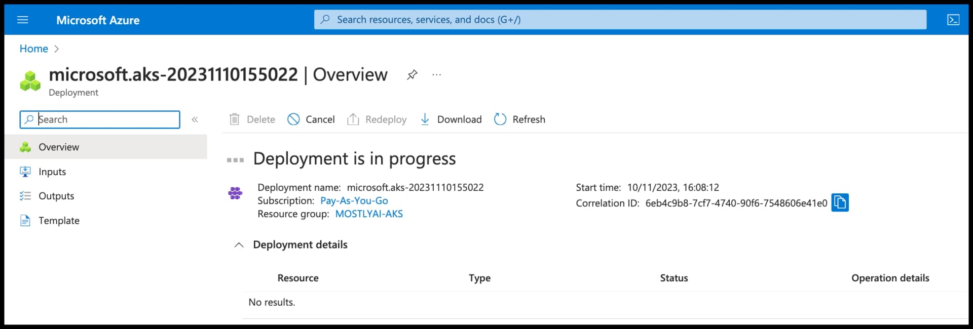 Azure - Select Network policy - None