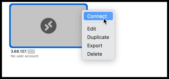 AWS - Click Connect for an EC2 instance