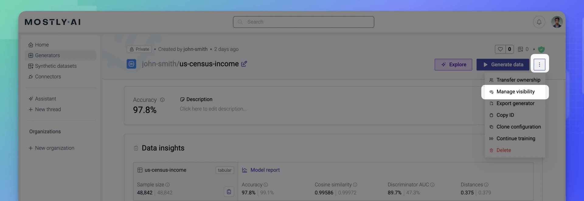 Manage visibility - 01 - Kebab menu