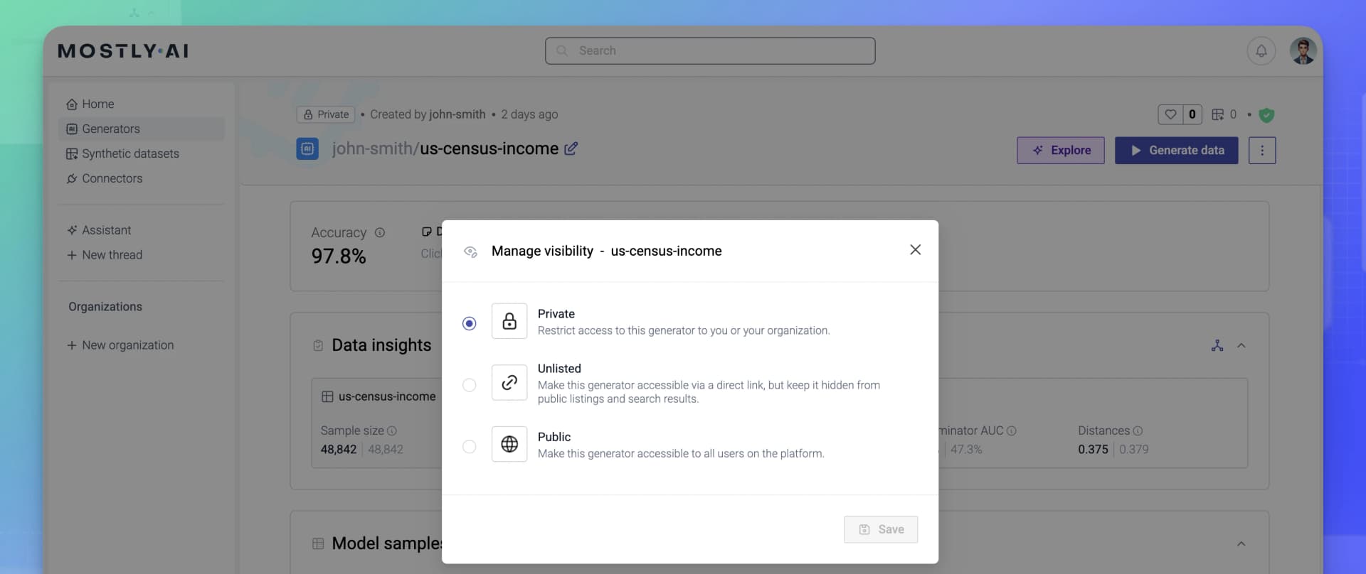 Manage visibility - 02 - Select visibility