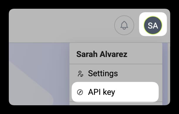 MOSTLY AI - Python SDK - From the Profile menu select API key