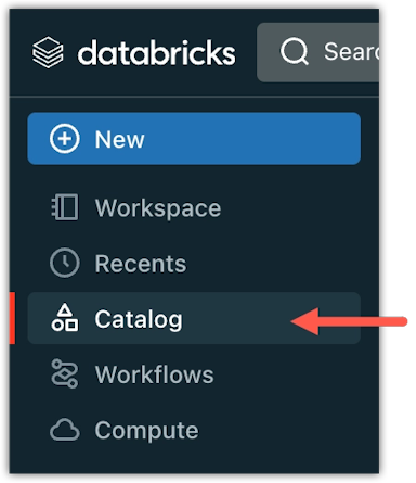 Databricks - Sidebar select Data