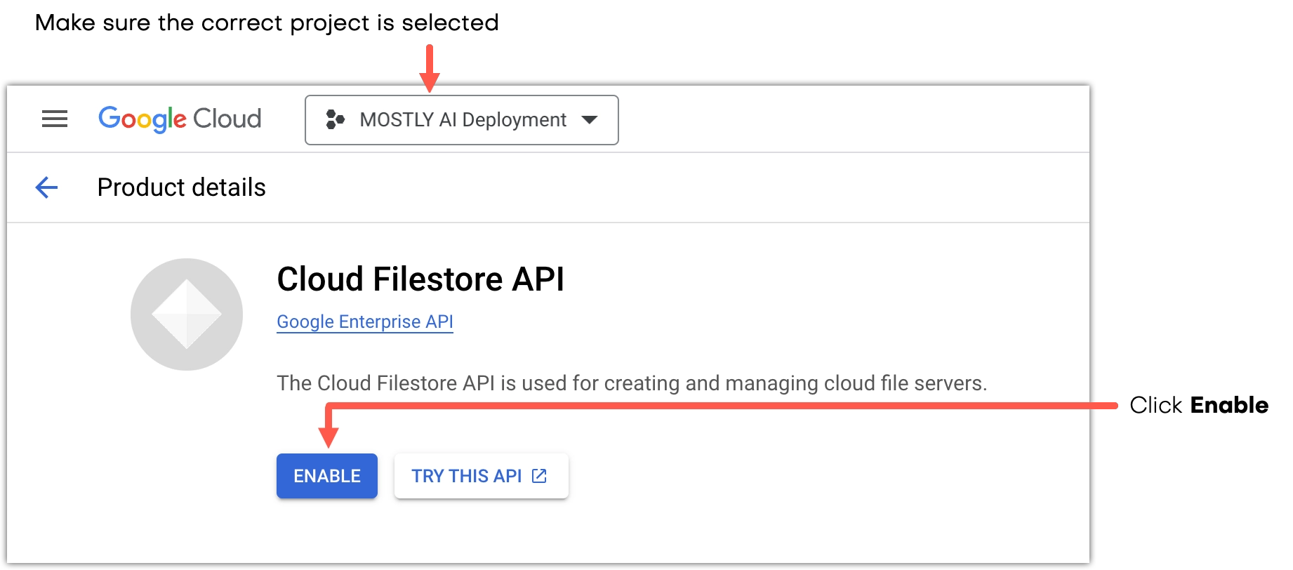 Google Cloud Filestore API - Enable