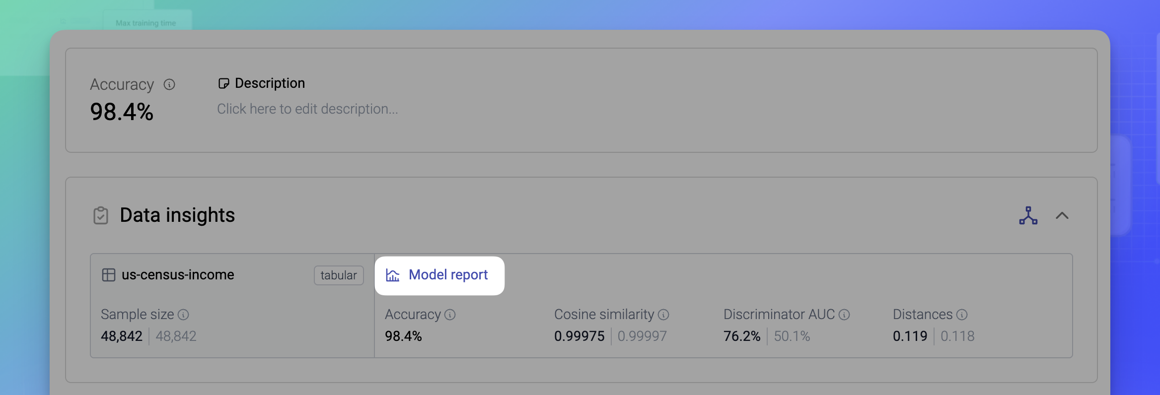 MOSTLY AI - Generator configuration - Open model report