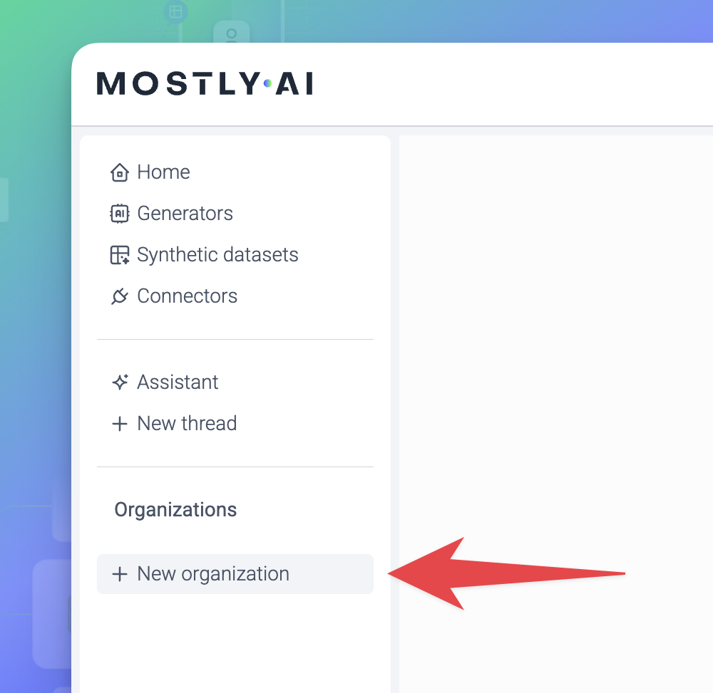 Create a new organization