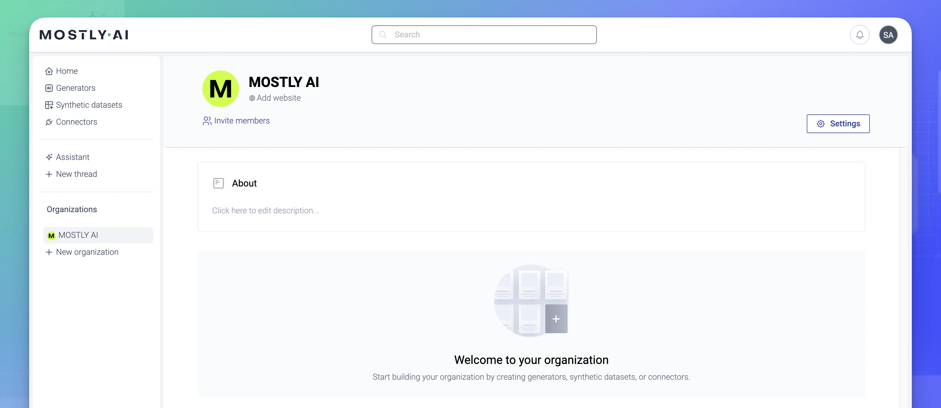 Create a new organization - 03 - Organization created