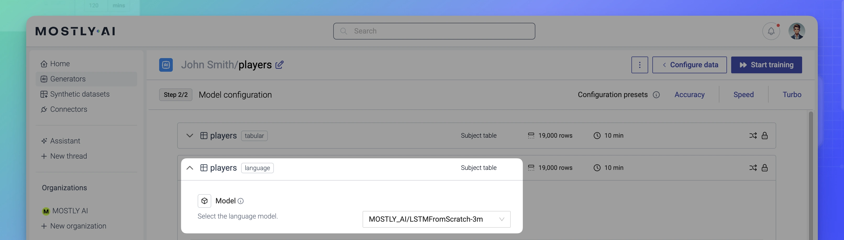 Conditional simulation - Example 03 - Configure model - MOSTLY_AI/LSTMFromScratch