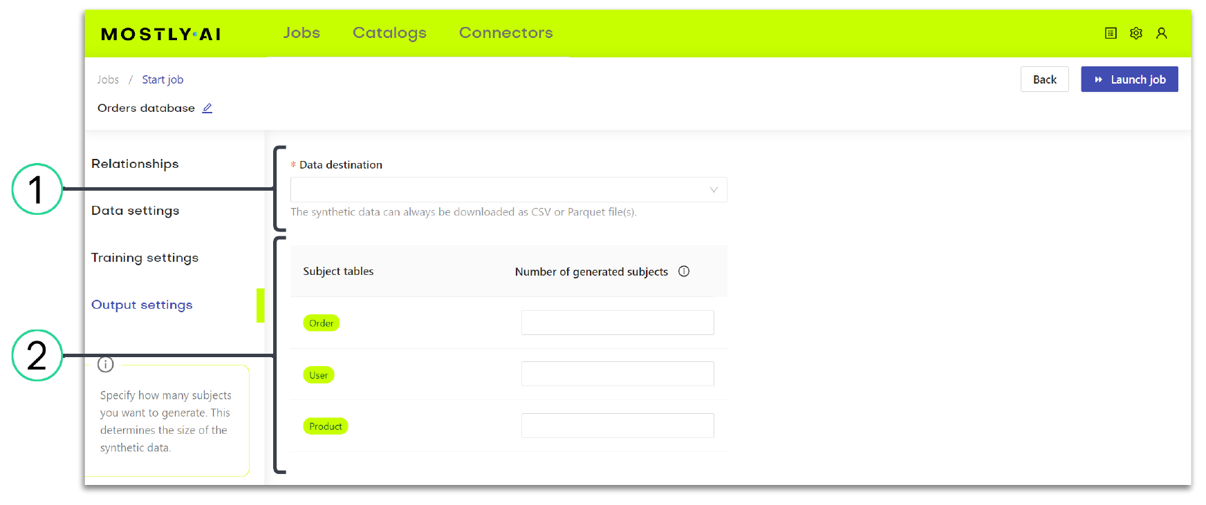 Data settings