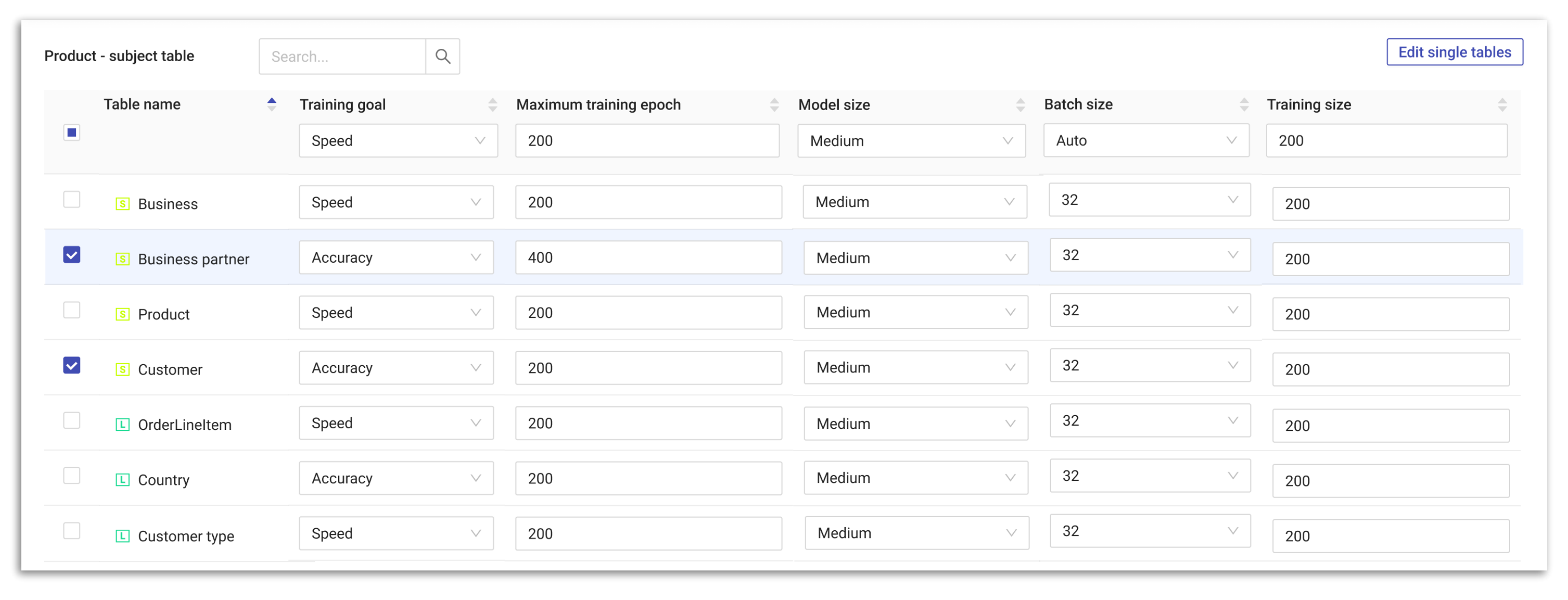 Column bulk editor