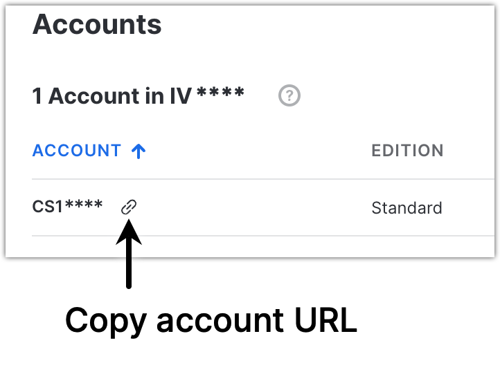 Copy Snowflake account URL