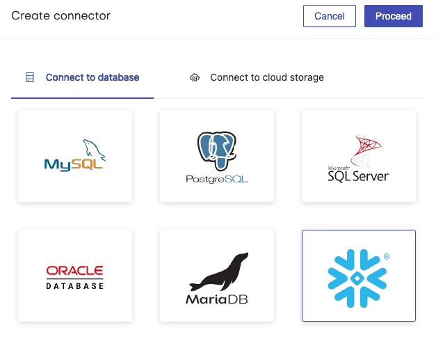 Snowflake database connection in MOSTLY AI's synthetic data generator